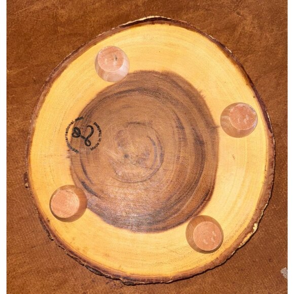 Rustic Wooden Leaf Engraved Decor Platter - Picture 6 of 7